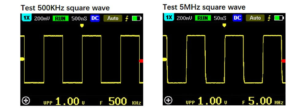 Ruční digitální osciloskop FNIRSI 5012H, 1 kanál, vzorkovací frekvence 500 MS/s, šířka pásma 100 MHz, 2,4palcový displej