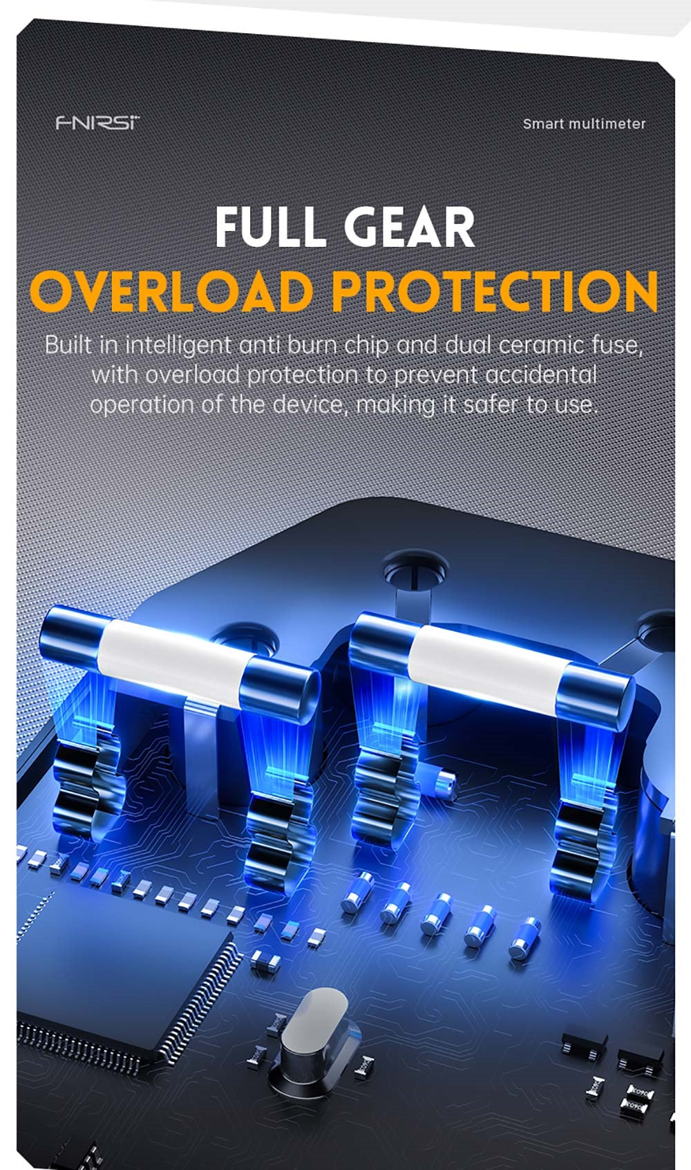 Ruční digitální multimetr FNIRSI DMT-99, 10000 číslic, 1000 V 10 A True RMS, automatický rozsah, měřič napětí AC/DC, měření NCV, dobíjecí baterie 1500 mAh