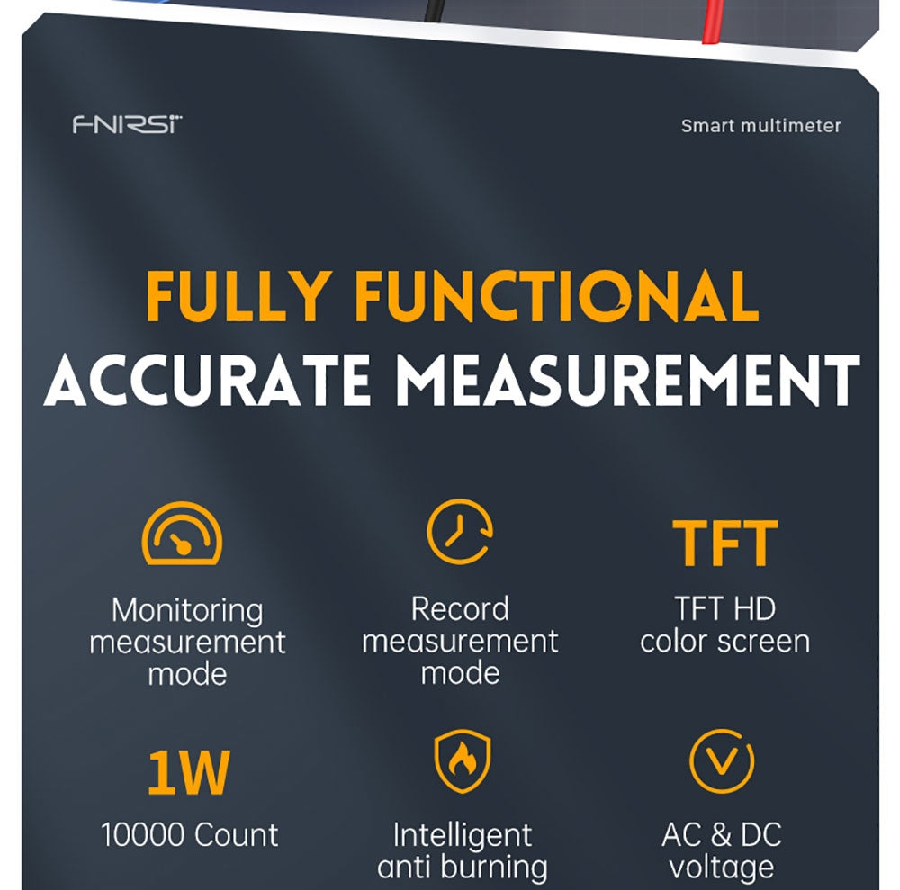 Ruční digitální multimetr FNIRSI DMT-99, 10000 číslic, 1000 V 10 A True RMS, automatický rozsah, měřič napětí AC/DC, měření NCV, dobíjecí baterie 1500 mAh
