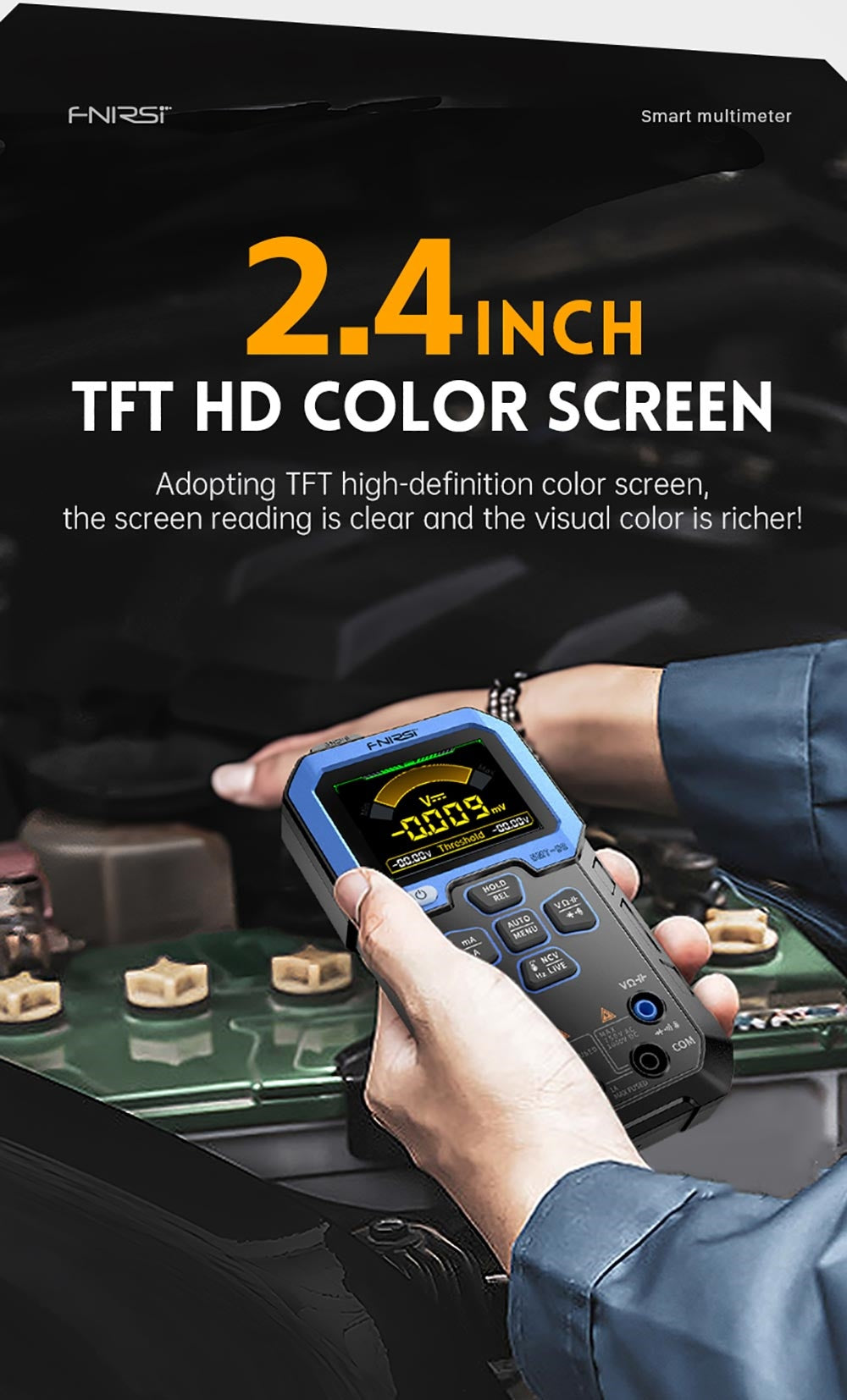 Ruční digitální multimetr FNIRSI DMT-99, 10000 číslic, 1000 V 10 A True RMS, automatický rozsah, měřič napětí AC/DC, měření NCV, dobíjecí baterie 1500 mAh