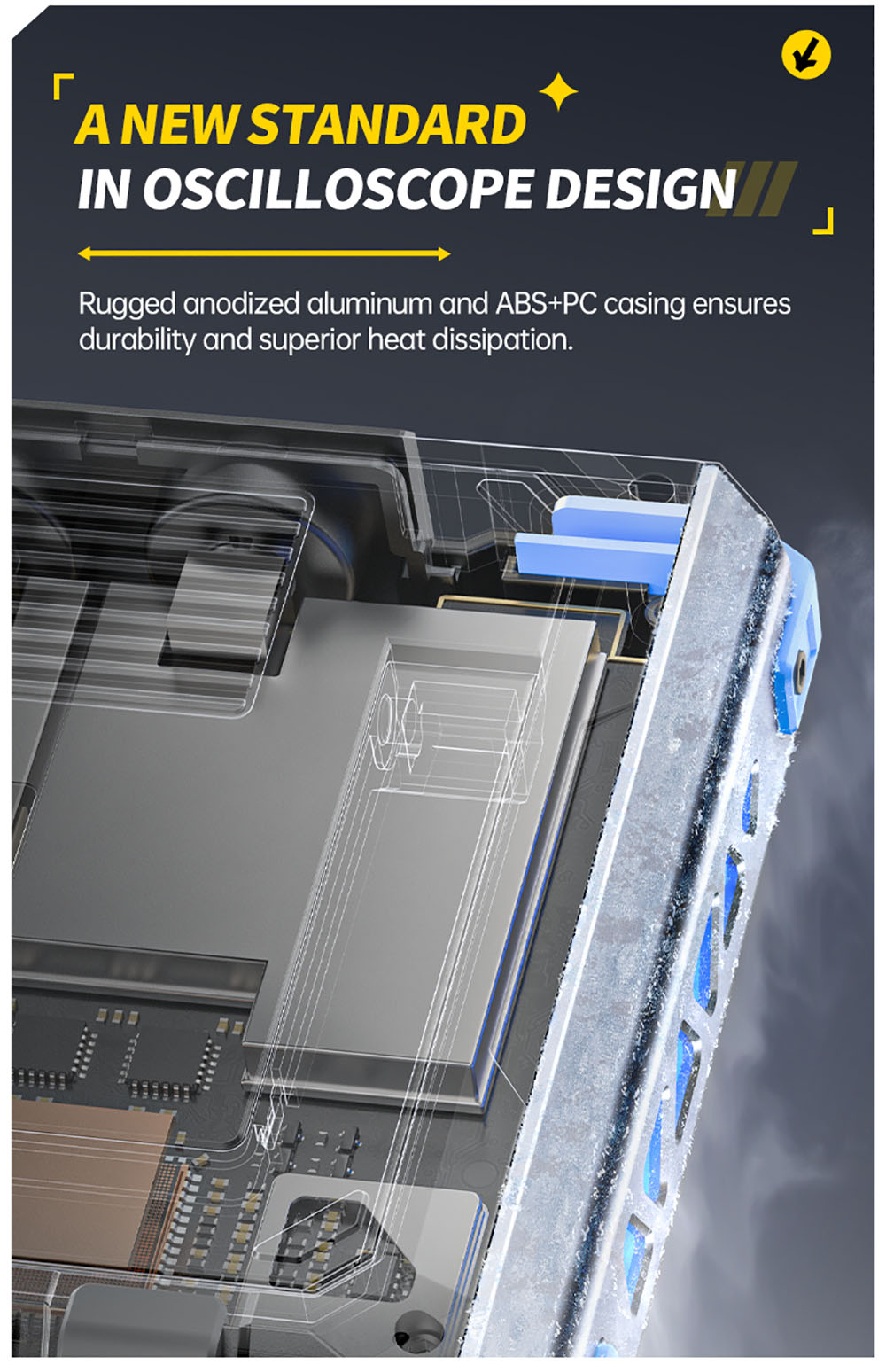Tabletový osciloskop FNIRSI DPOS350P 4 v 1, vzorkování 1GSPS, generátor signálu 50 MHz, spektrální analyzátor, 7palcový dotykový displej, rychlé nabíjení QC18W - americká zástrčka