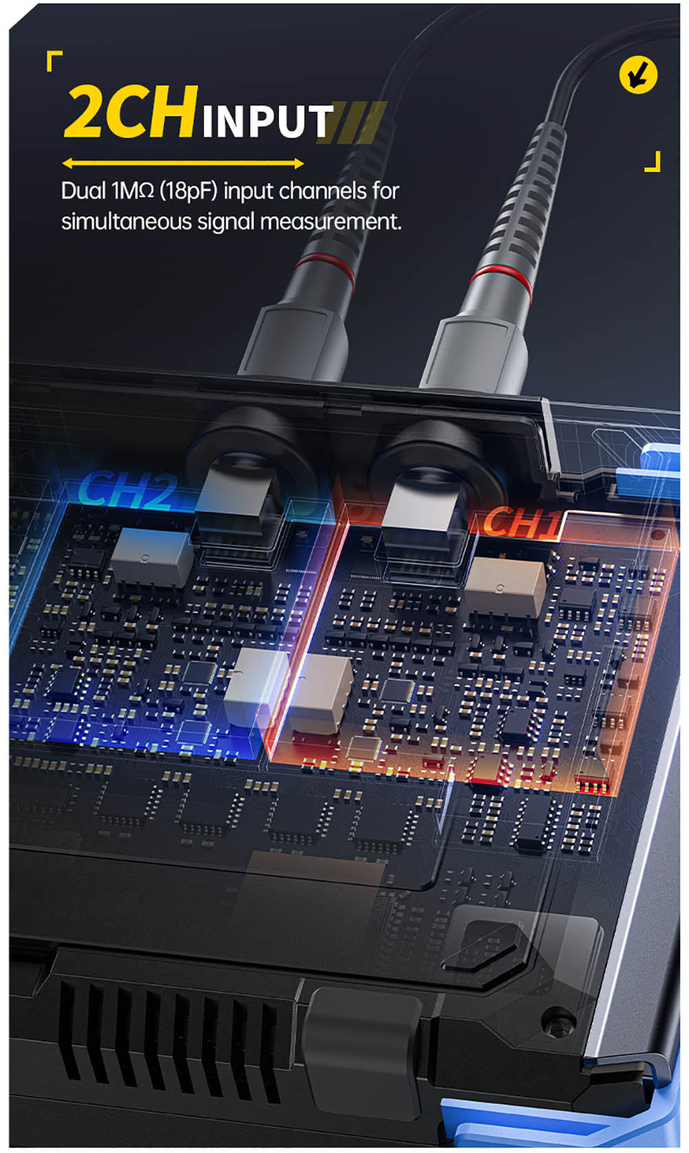 Tabletový osciloskop FNIRSI DPOS350P 4 v 1, vzorkování 1GSPS, generátor signálu 50 MHz, spektrální analyzátor, 7palcový dotykový displej, rychlé nabíjení QC18W - americká zástrčka