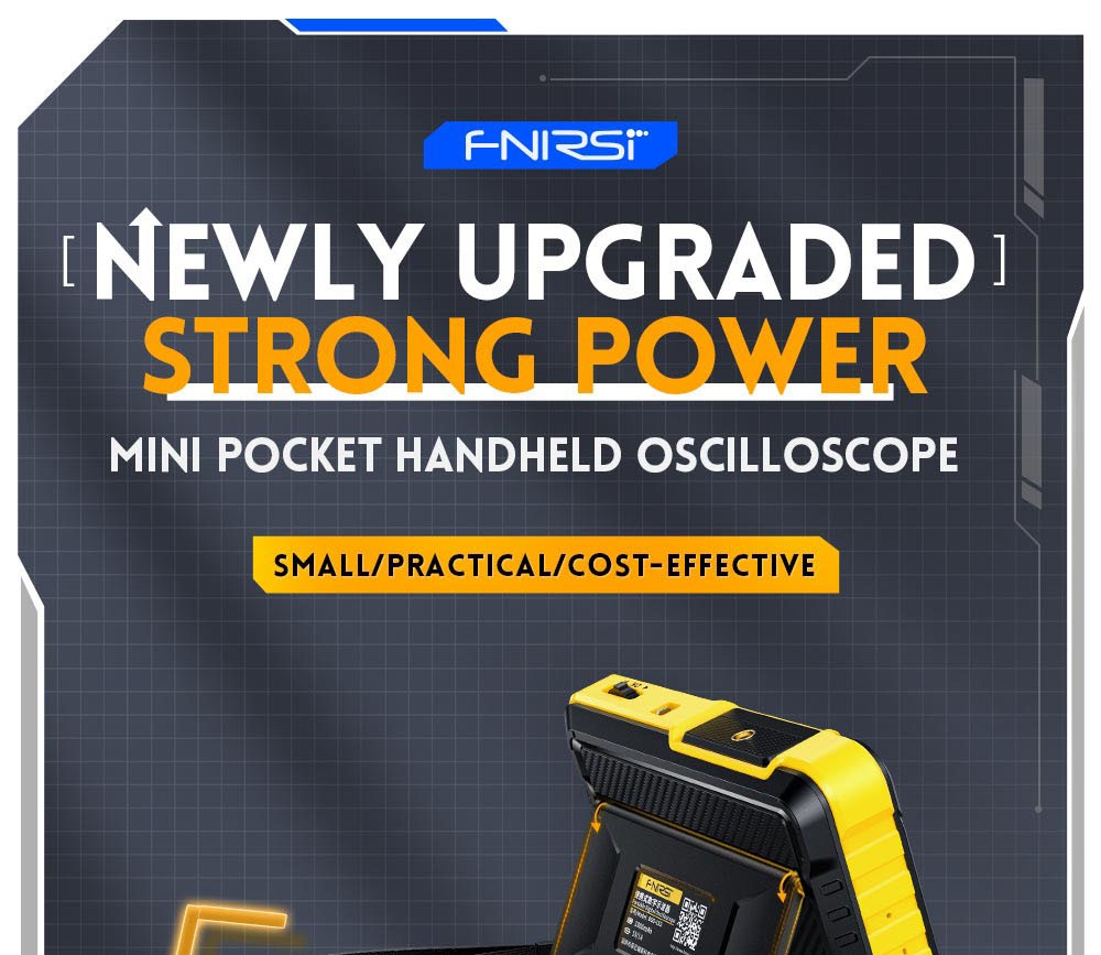 Mini ruční digitální osciloskop FNIRSI DSO152 s vysokonapěťovou sondou P6100, vzorkovací frekvencí 2,5 MSa/s, šířkou pásma 200 kHz