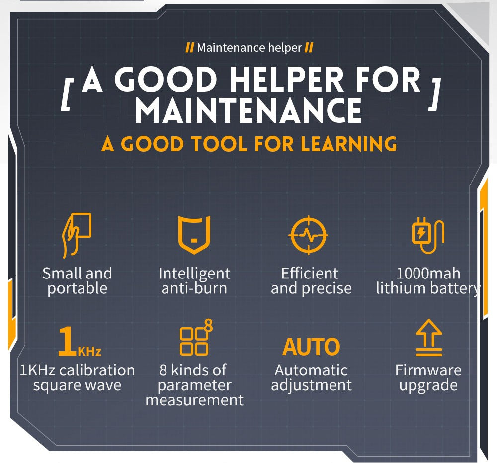 Mini ruční digitální osciloskop FNIRSI DSO152 s vysokonapěťovou sondou P6100, vzorkovací frekvencí 2,5 MSa/s, šířkou pásma 200 kHz