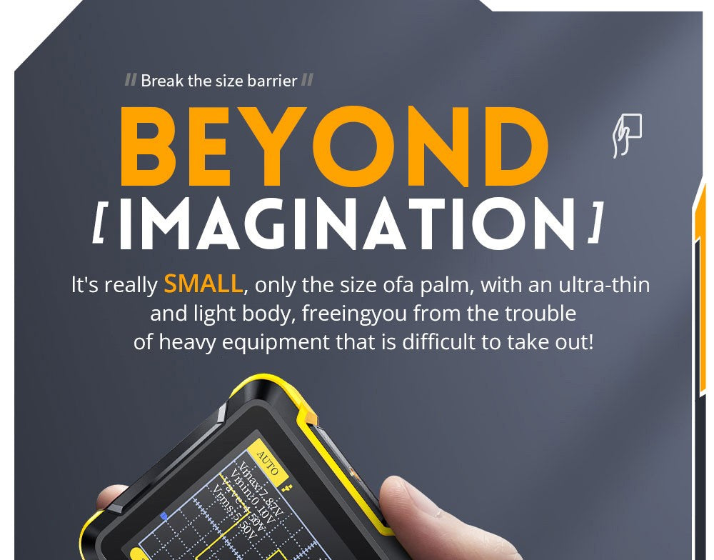 Mini ruční digitální osciloskop FNIRSI DSO152 s vysokonapěťovou sondou P6100, vzorkovací frekvencí 2,5 MSa/s, šířkou pásma 200 kHz