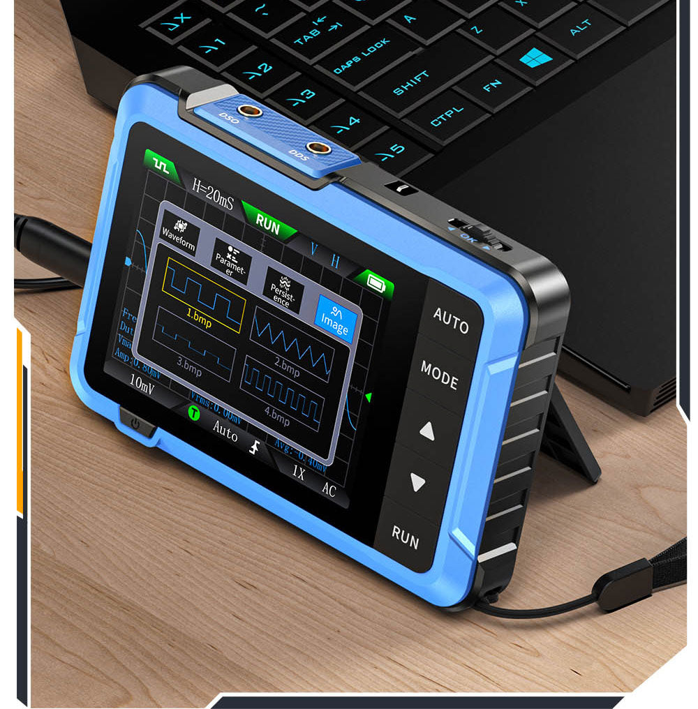 Digitální osciloskop FNIRSI DSO510 2v1, generátor signálu DDS, 2,8palcový displej, šířka pásma 10 MHz, vzorkovací frekvence 48 MS/s, automatický/normální/jednoduchý režim spouštění