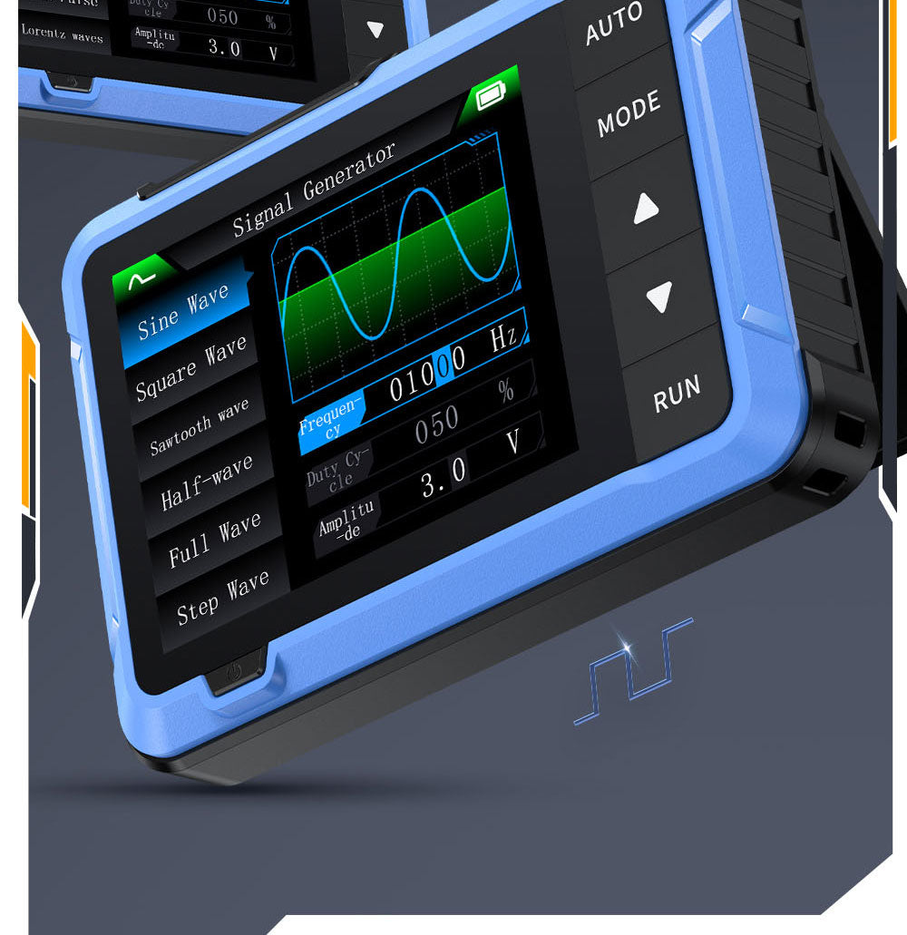 Digitální osciloskop FNIRSI DSO510 2v1, generátor signálu DDS, 2,8palcový displej, šířka pásma 10 MHz, vzorkovací frekvence 48 MS/s, automatický/normální/jednoduchý režim spouštění