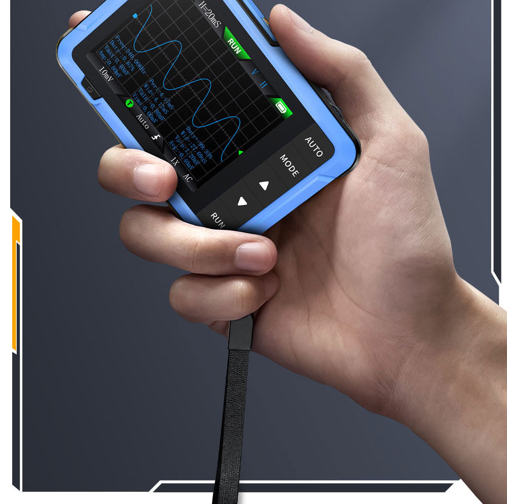 Digitální osciloskop FNIRSI DSO510 2v1, generátor signálu DDS, 2,8palcový displej, šířka pásma 10 MHz, vzorkovací frekvence 48 MS/s, automatický/normální/jednoduchý režim spouštění