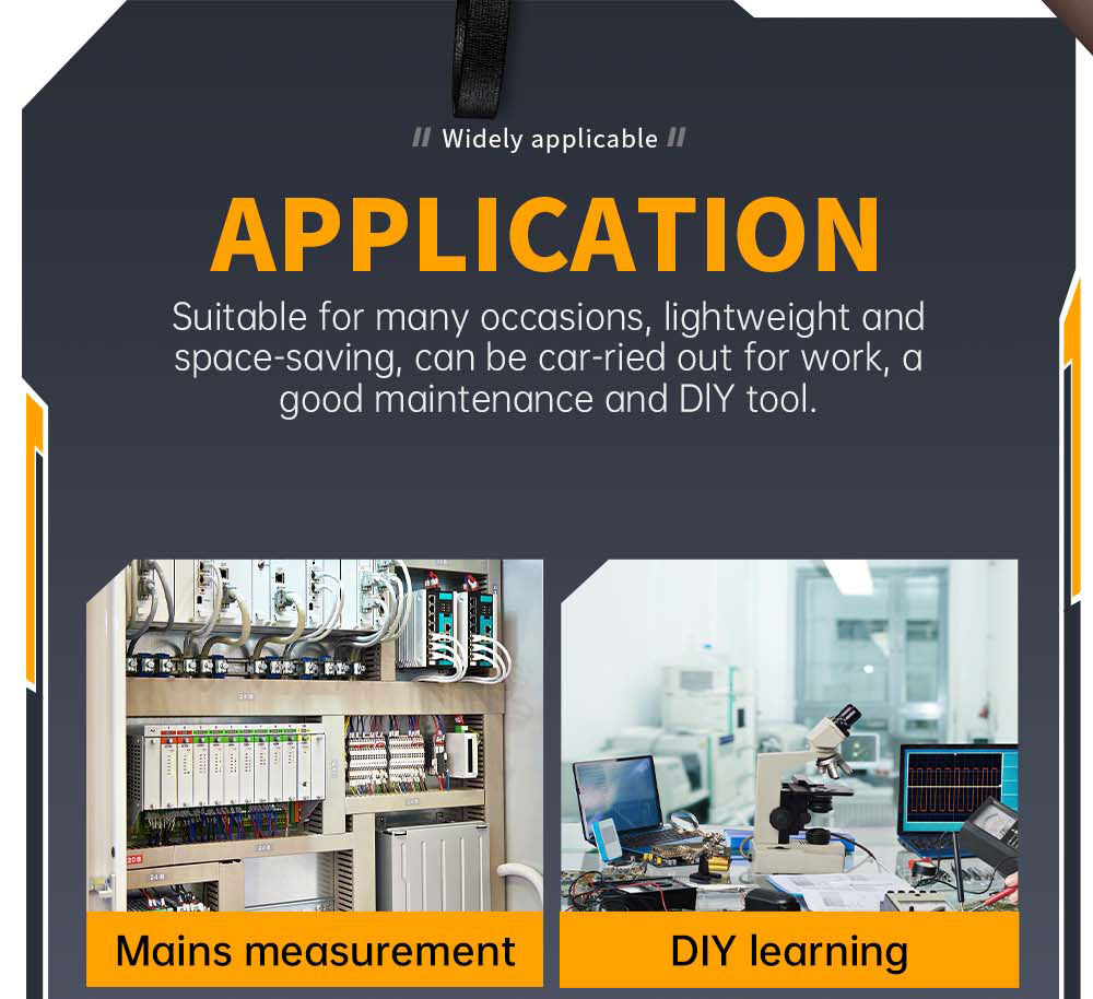 Digitální osciloskop FNIRSI DSO510 2v1, generátor signálu DDS, 2,8palcový displej, šířka pásma 10 MHz, vzorkovací frekvence 48 MS/s, automatický/normální/jednoduchý režim spouštění