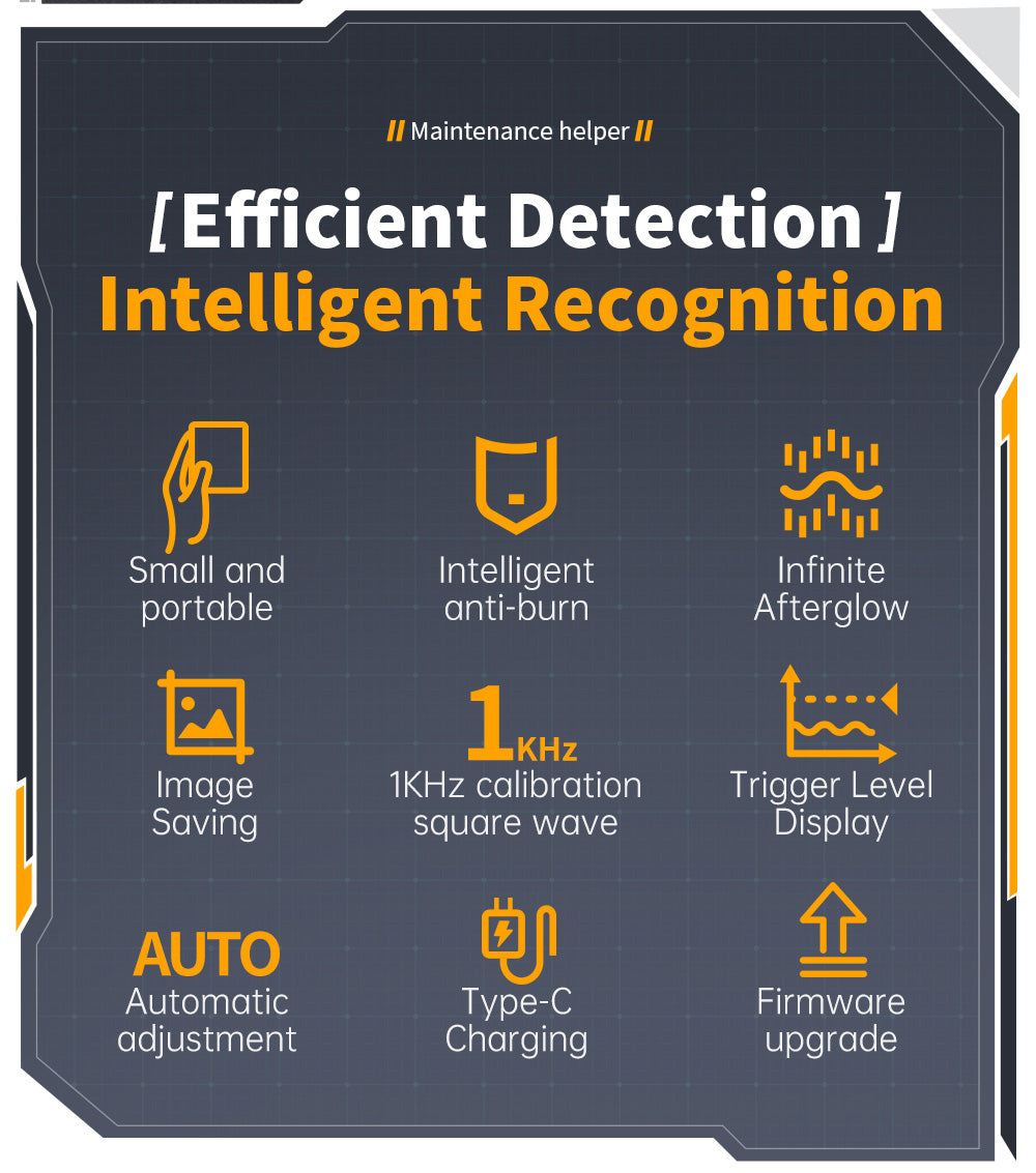 Digitální osciloskop FNIRSI DSO510 2v1, generátor signálu DDS, 2,8palcový displej, šířka pásma 10 MHz, vzorkovací frekvence 48 MS/s, automatický/normální/jednoduchý režim spouštění