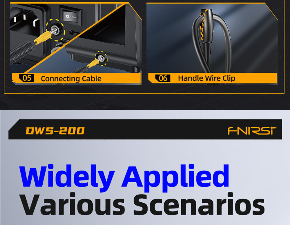 Sada pájecí stanice FNIRSI DWS-200 F245 Premium 200W, se 6 pájecími hroty a 2 pomocnými rukama, režim měření teploty a křivky, 3 úložiště teplot, plně barevný displej