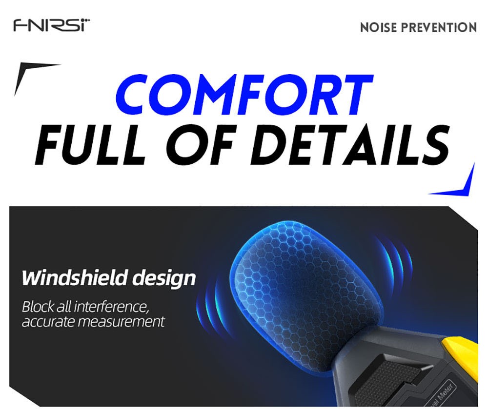FNIRSI FDM01 Digitální měřič decibelů hluku, ruční měřič hladiny hluku, měřicí rozsah 30-130 dB