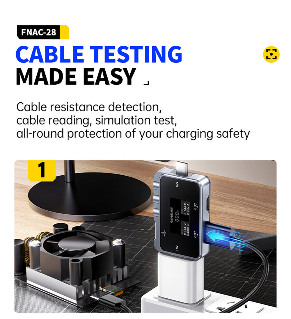 USB tester FNIRSI FNAC-28 2v1 Type-C