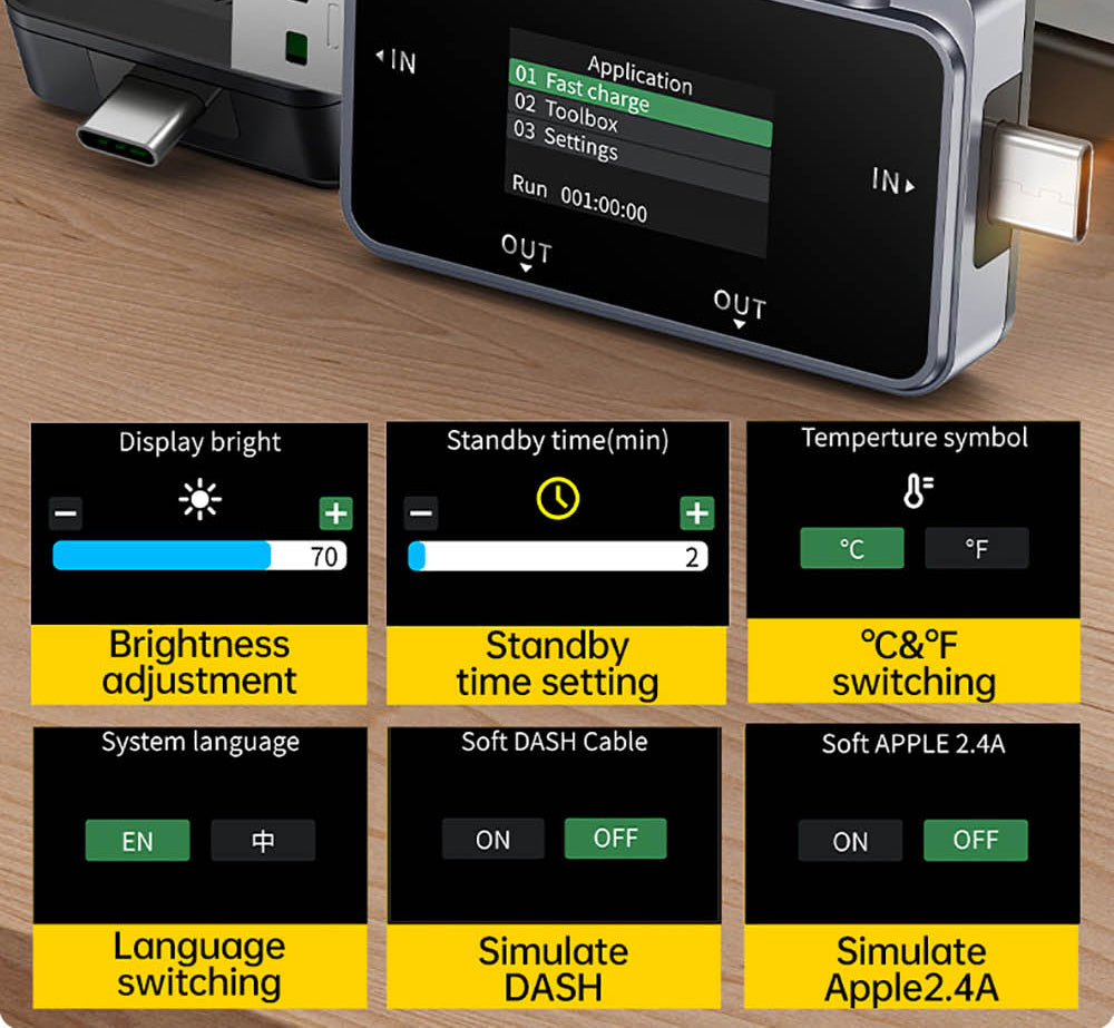 USB tester FNIRSI FNAC-28 2v1 Type-C