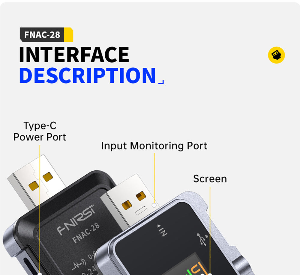 USB tester FNIRSI FNAC-28 2v1 Type-C
