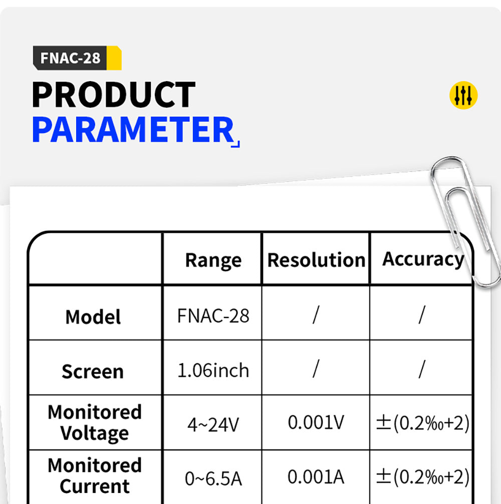 USB tester FNIRSI FNAC-28 2v1 Type-C