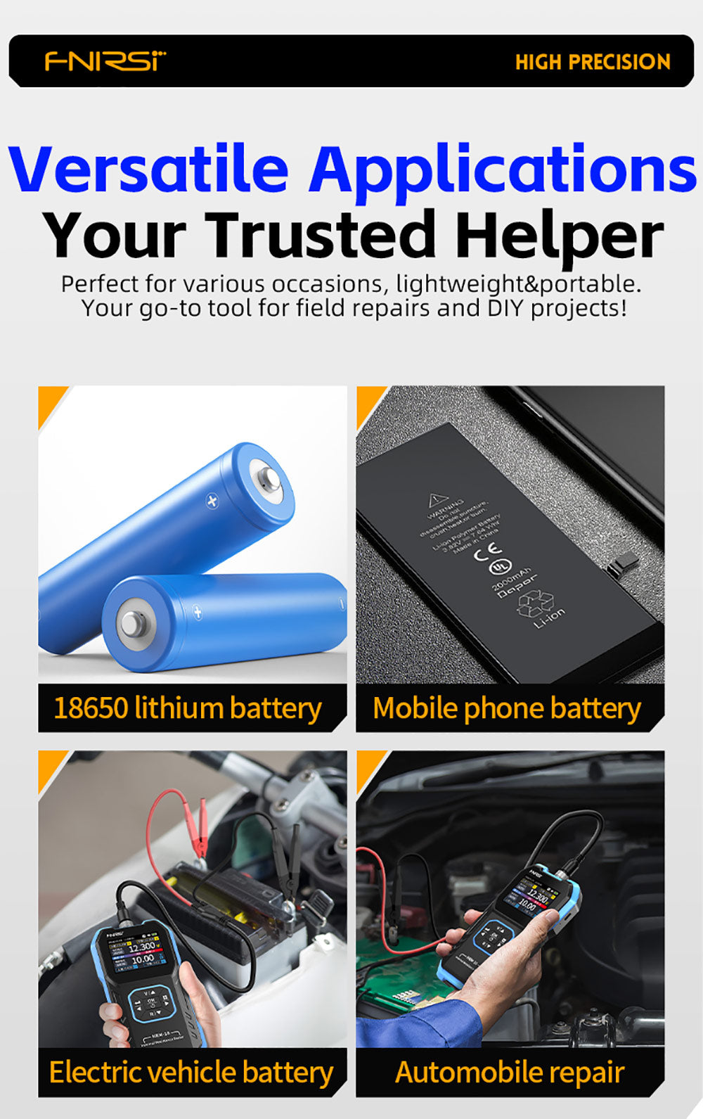 Tester vnitřního odporu baterie FNIRSI HRM-10