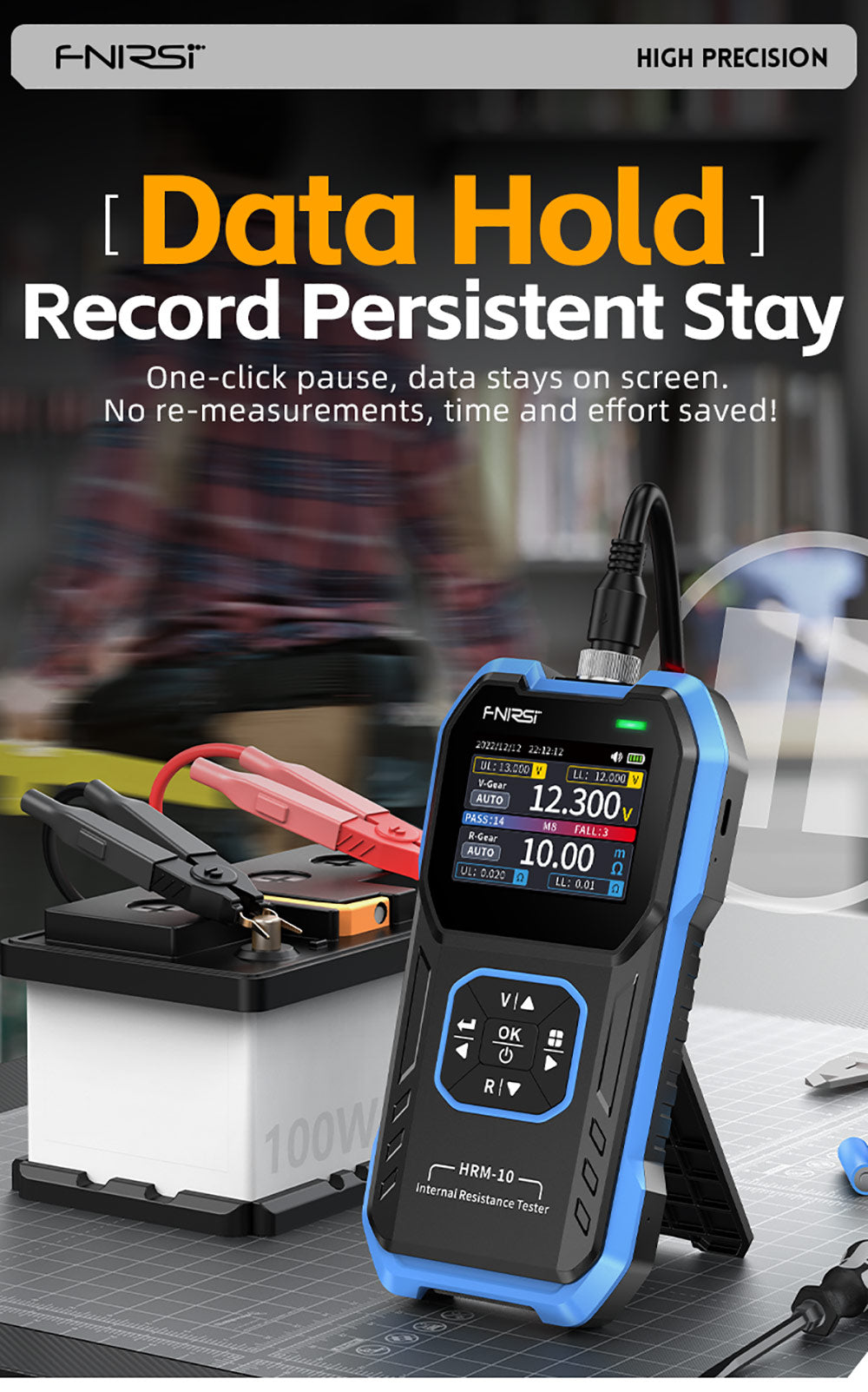 Tester vnitřního odporu baterie FNIRSI HRM-10