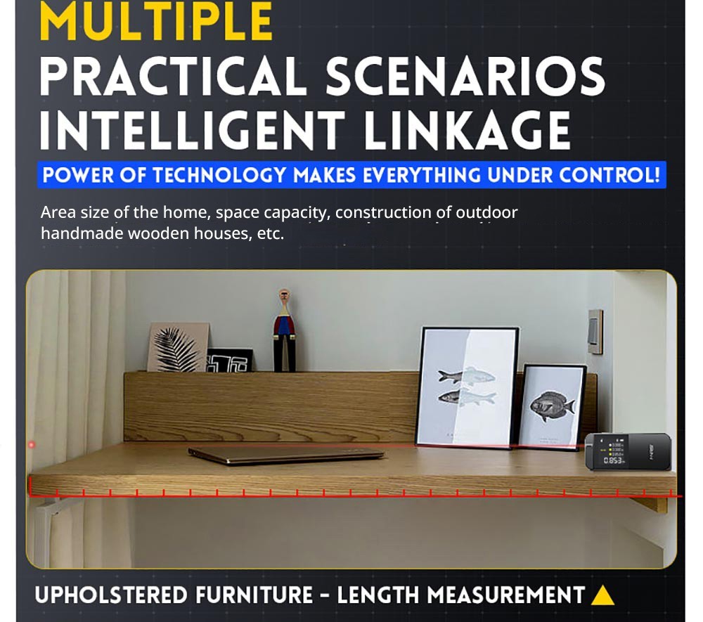 FNIRSI IR40 Inteligentní laserový dálkoměr, digitální měřič vzdálenosti, rozsah měření 40 m, gravitační senzor 360 stupňů, připojení k aplikaci, baterie 400 mAh - šedý