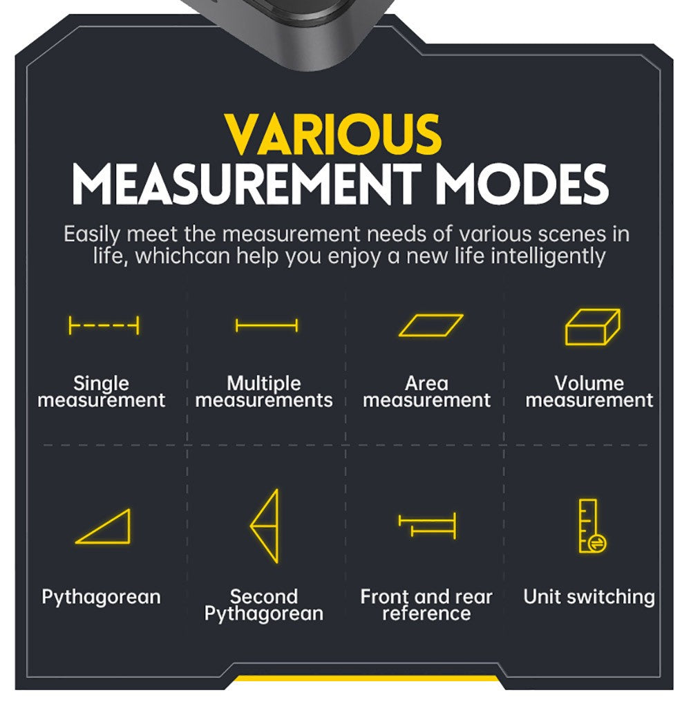 FNIRSI IR40 Inteligentní laserový dálkoměr, digitální měřič vzdálenosti, rozsah měření 40 m, gravitační senzor 360 stupňů, připojení k aplikaci, baterie 400 mAh - šedý
