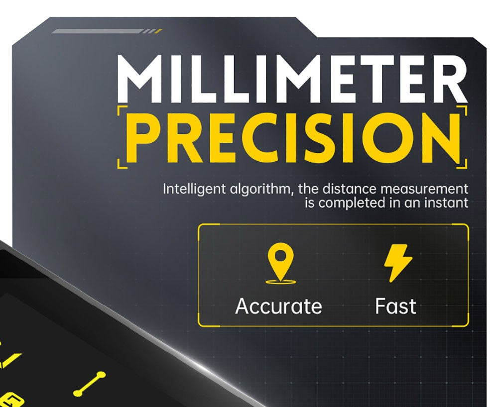 FNIRSI IR40 Inteligentní laserový dálkoměr, digitální měřič vzdálenosti, rozsah měření 40 m, gravitační senzor 360 stupňů, připojení k aplikaci, baterie 400 mAh - šedý