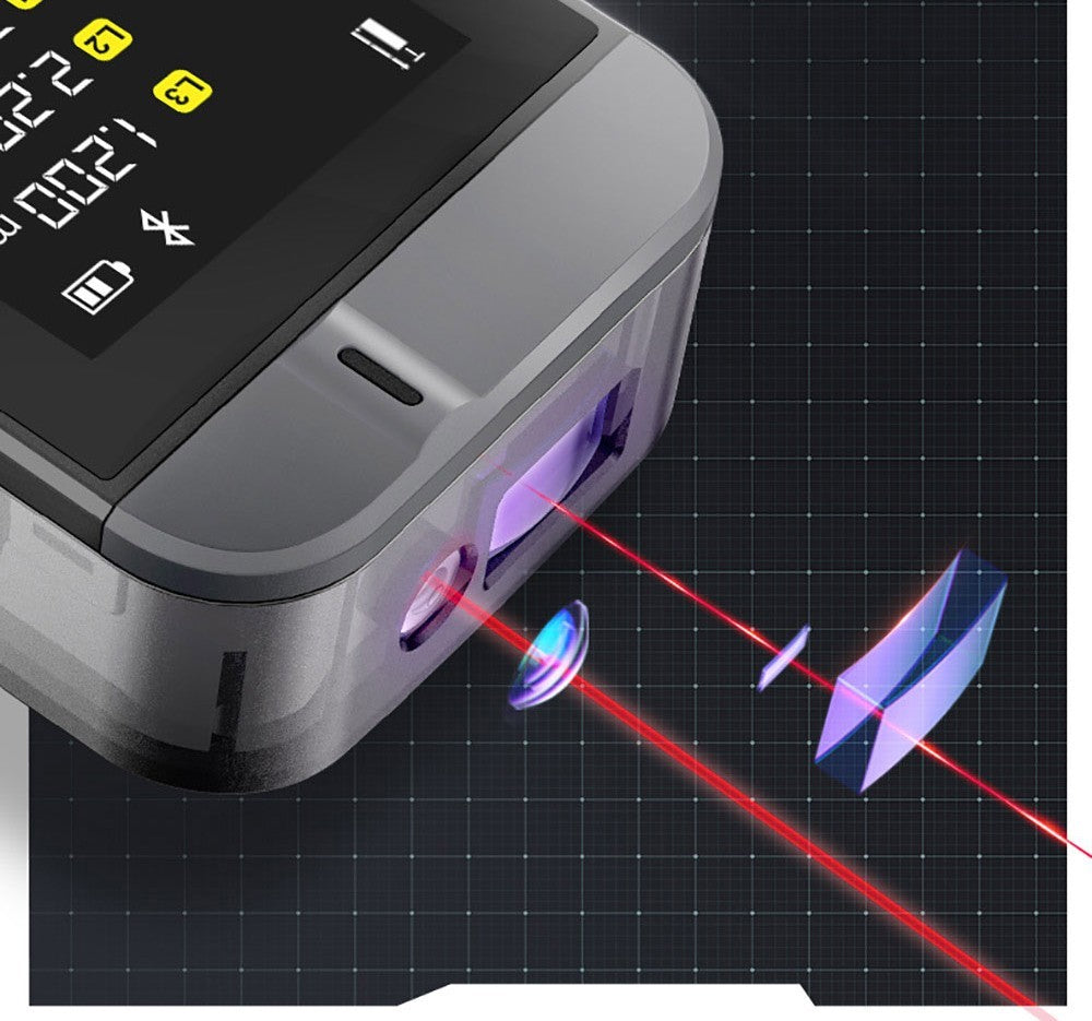 FNIRSI IR40 Inteligentní laserový dálkoměr, digitální měřič vzdálenosti, rozsah měření 40 m, gravitační senzor 360 stupňů, připojení k aplikaci, baterie 400 mAh - šedý