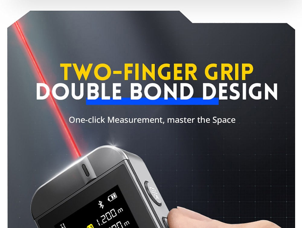 FNIRSI IR40 Inteligentní laserový dálkoměr, digitální měřič vzdálenosti, rozsah měření 40 m, gravitační senzor 360 stupňů, připojení k aplikaci, baterie 400 mAh - šedý