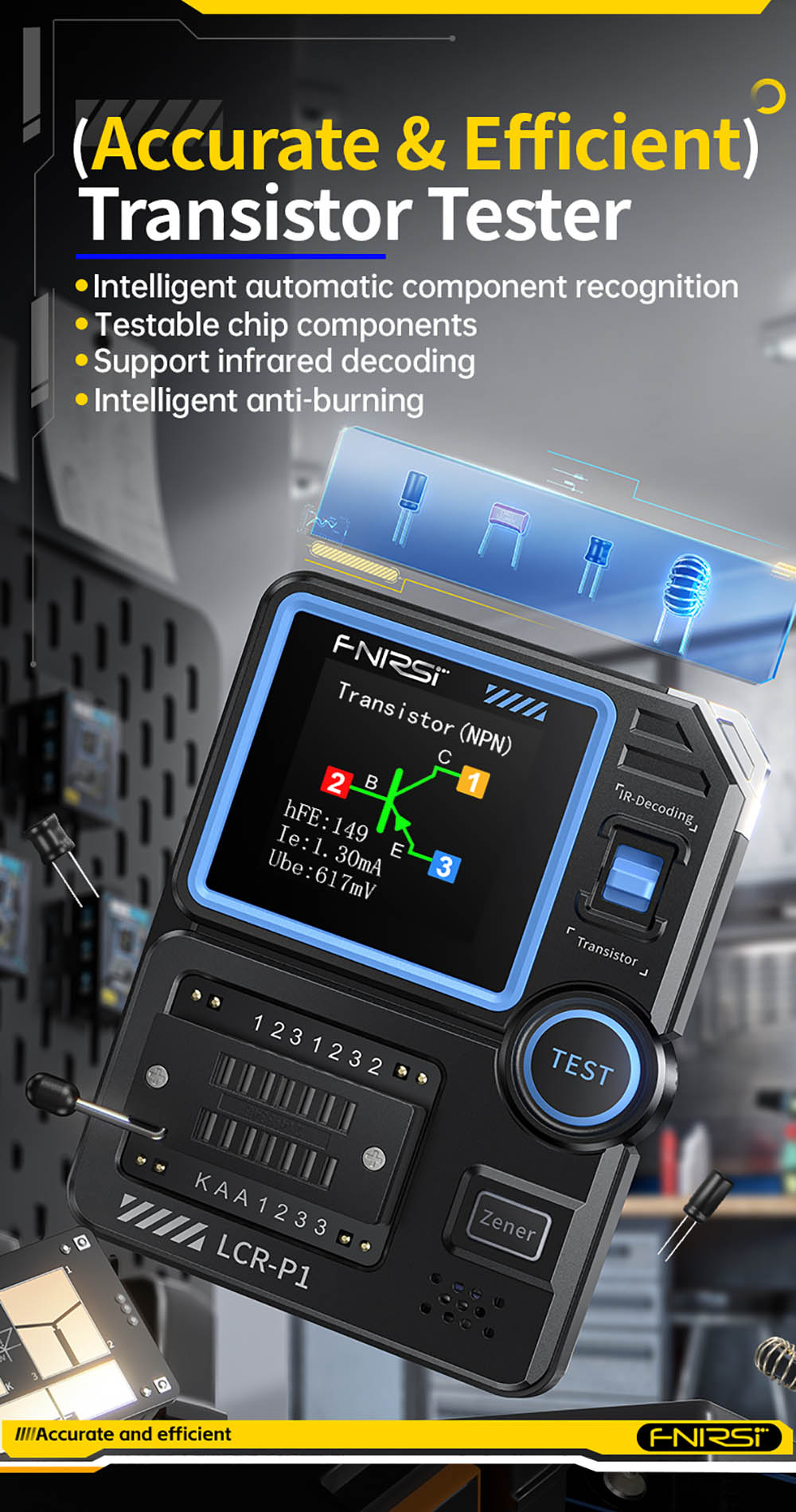 Tester tranzistorů FNIRSI LCR-P1