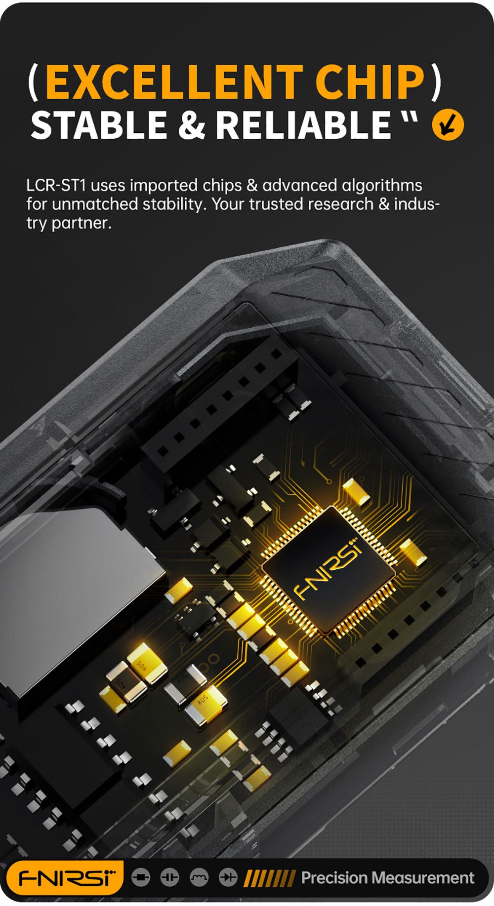 FNIRSI LCR-ST1 Mini Smart Tweezer LCR metr/ESR metr, s frekvencí 100Hz, 1kHz, 10kHz