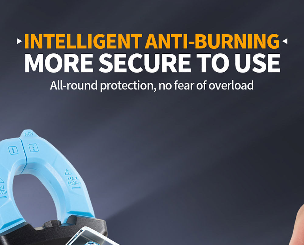 Digitální klešťový měřič FNIRSI MC40, 6000 číslic True RMS, automatický rozsah, měření proudu 600 A