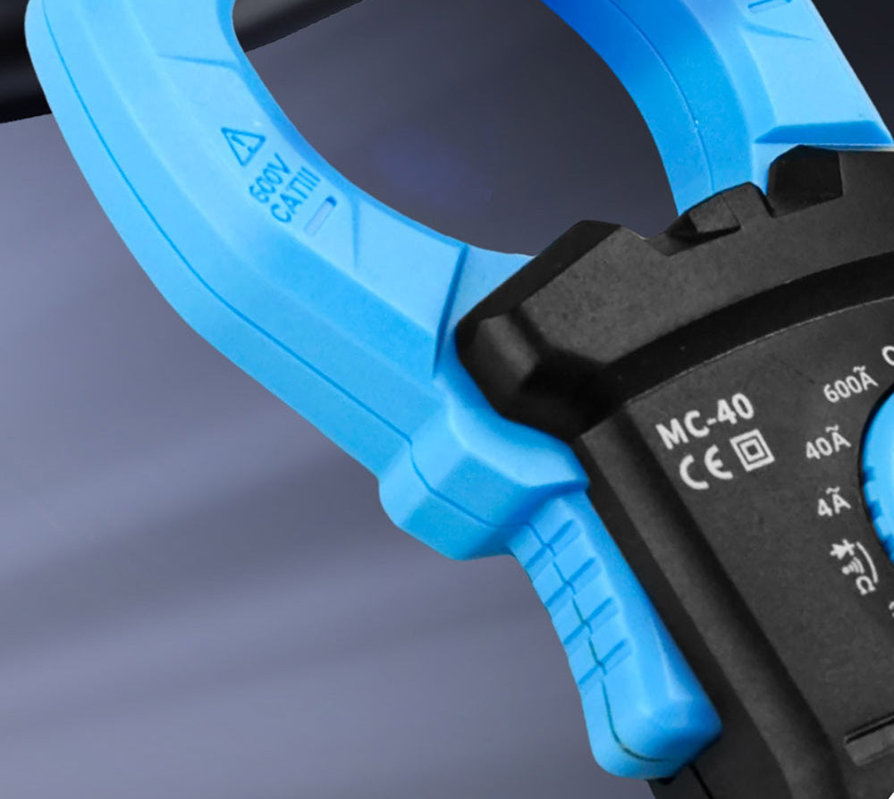 Digitální klešťový měřič FNIRSI MC40, 6000 číslic True RMS, automatický rozsah, měření proudu 600 A