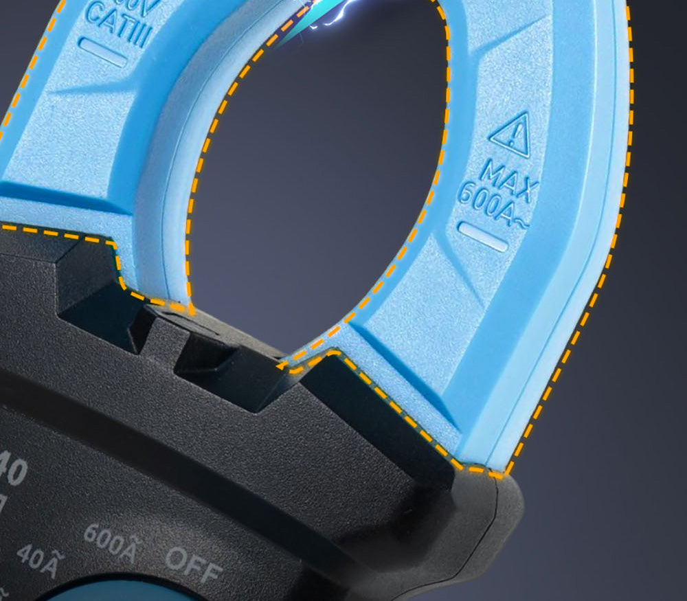 Digitální klešťový měřič FNIRSI MC40, 6000 číslic True RMS, automatický rozsah, měření proudu 600 A