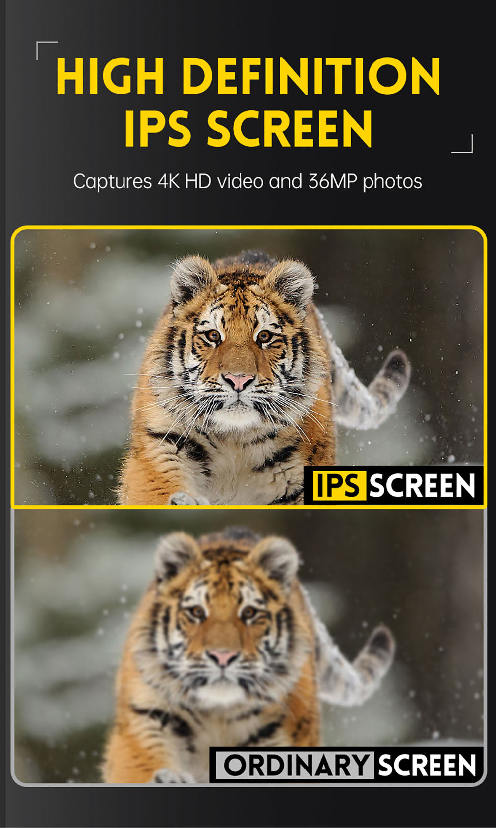 FNIRSI NVS-20 4K digitální monokulární noční vidění, 1,54palcová IPS obrazovka, 6násobný maximální digitální zoom, infračervené světlo 850nm, 7úrovňové nastavitelné IR - černé