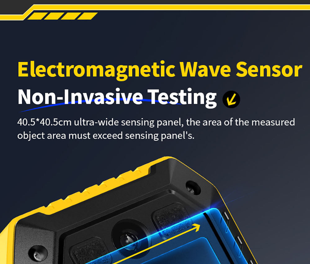 Bezkolíkový vlhkoměr FNIRSI WMT-10, obrazovka 2,4 palce, hloubka měření 17 mm