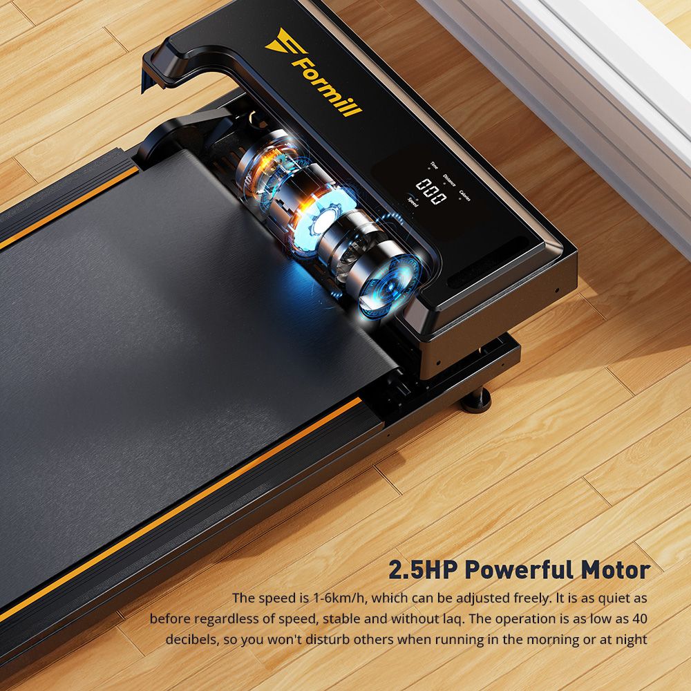 Běžecký pás Formill FT-21 s podložkou na chůzi, motor 2,5 HP, LED displej, maximální zatížení 90 kg, rychlost 1–6 km/h