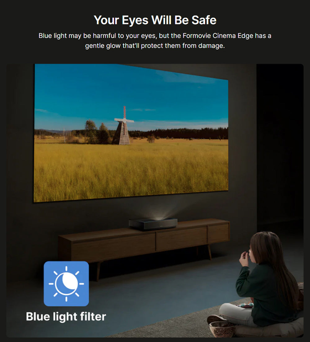 Laserový projektor Formovie Cinema Edge 4K, 2100 ISO lumenů, Google TV, vestavěný Netflix, Dolby Audio, 2*15W reproduktory, HDR10, WiFi 6