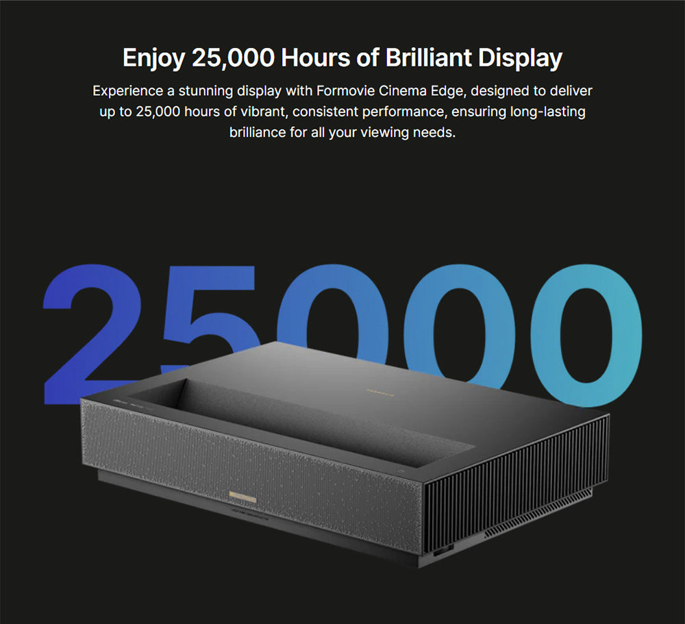 Laserový projektor Formovie Cinema Edge 4K, 2100 ISO lumenů, Google TV, vestavěný Netflix, Dolby Audio, 2*15W reproduktory, HDR10, WiFi 6