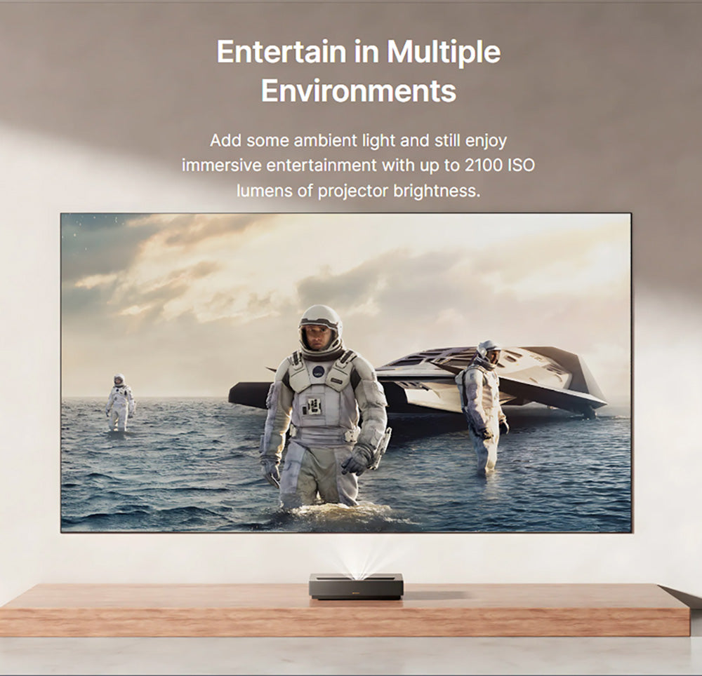 Laserový projektor Formovie Cinema Edge 4K, 2100 ISO lumenů, Google TV, vestavěný Netflix, Dolby Audio, 2*15W reproduktory, HDR10, WiFi 6