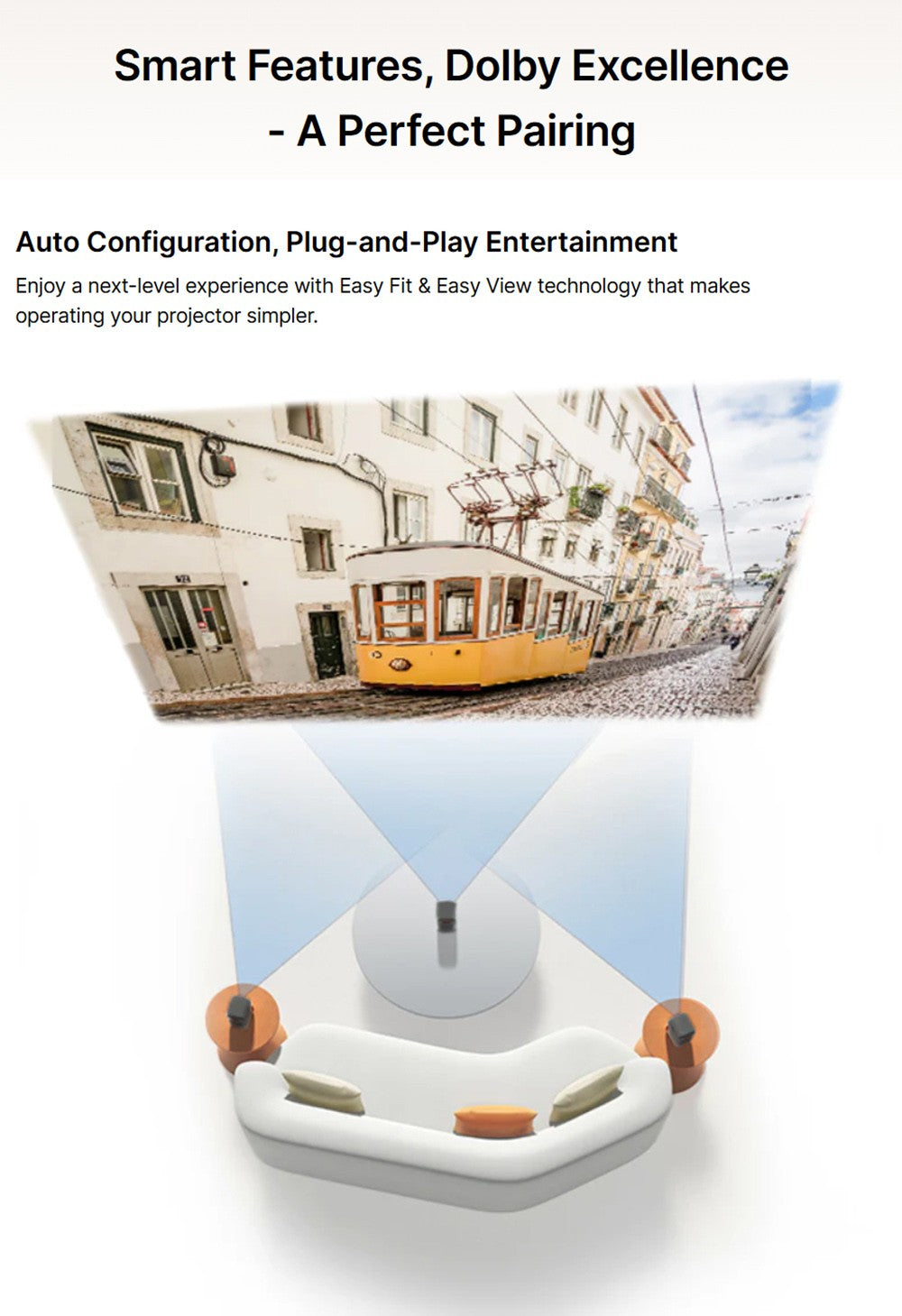 Projektor Formovie Xming Episode One, Google TV, nativní rozlišení 1080p, 150 ISO lumenů, kontrastní poměr 1500:1, Dolby Audio, vestavěný Netflix