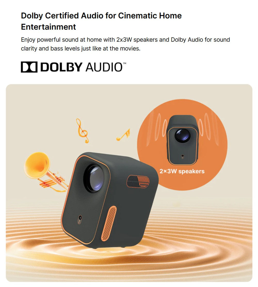 Projektor Formovie Xming Episode One, Google TV, nativní rozlišení 1080p, 150 ISO lumenů, kontrastní poměr 1500:1, Dolby Audio, vestavěný Netflix