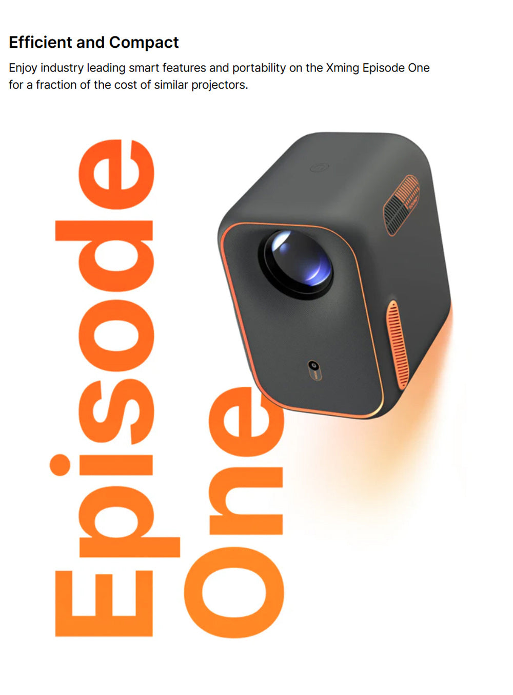 Projektor Formovie Xming Episode One, Google TV, nativní rozlišení 1080p, 150 ISO lumenů, kontrastní poměr 1500:1, Dolby Audio, vestavěný Netflix