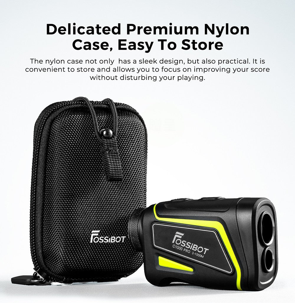 Golfový dálkoměr FOSSiBOT C1000 Pro, zelený a červený OLED displej, rychlost měření 0,06 s, dosah měření 1000 m, vodotěsnost IP54