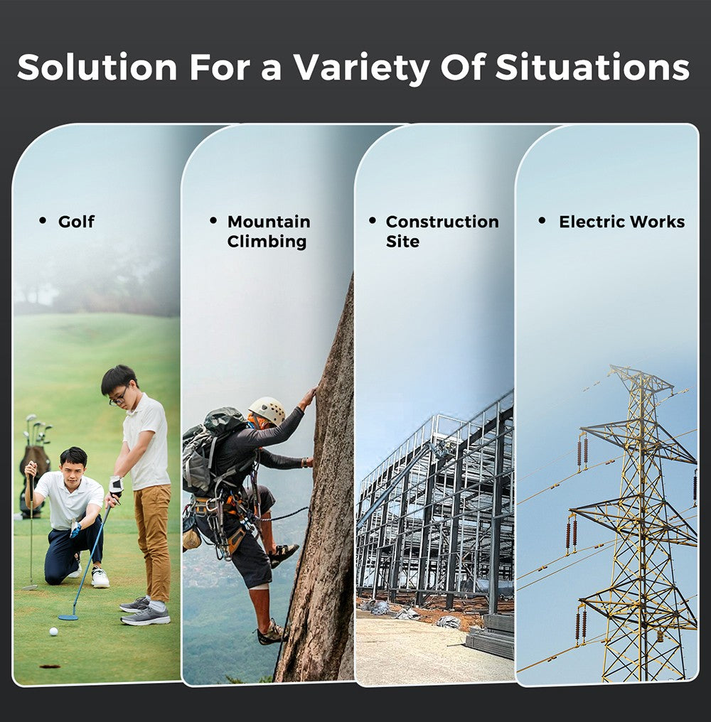 Golfový dálkoměr FOSSiBOT C1000 Pro, zelený a červený OLED displej, rychlost měření 0,06 s, dosah měření 1000 m, vodotěsnost IP54