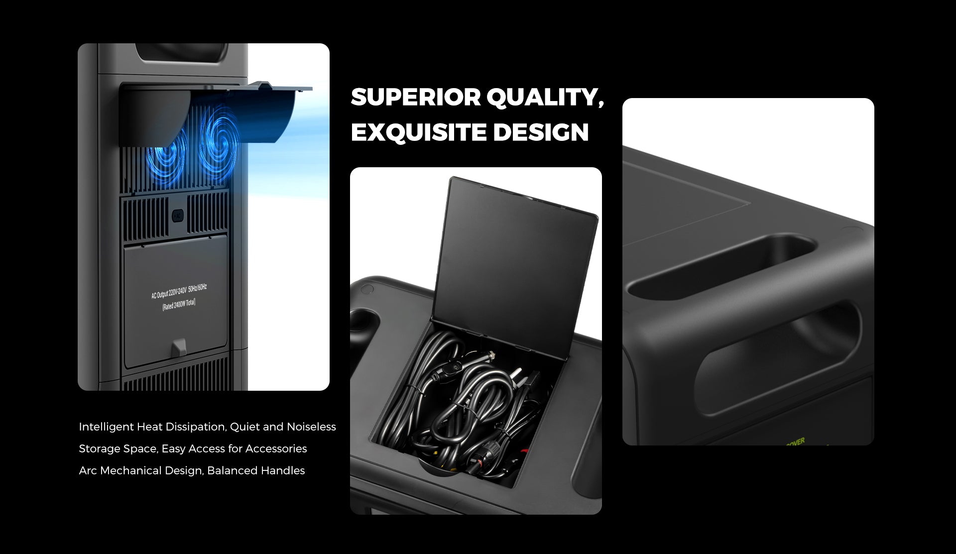 Přenosná elektrárna FOSSiBOT F2400, baterie LiFePO4 2048 Wh, solární generátor s výstupem 2400 W, 3x AC zásuvky pro obytné vozy, USB typu C, QC3.0 PD DC5521, čistá sinusová vlna, rychlé nabíjení za 1,5 hodiny, knoflík pro nastavení vstupního výkonu, obousměrný měnič - zelená