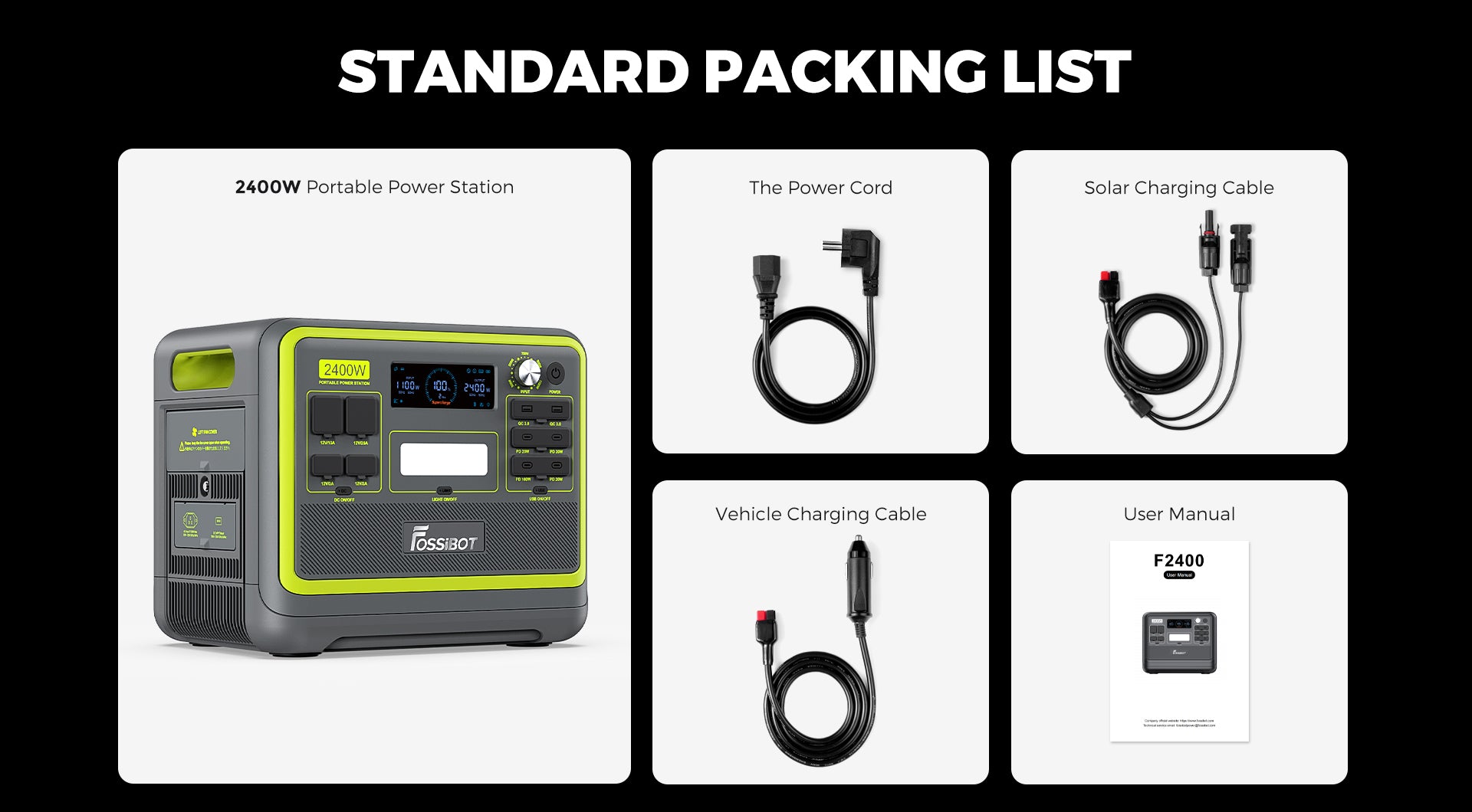 Přenosná elektrárna FOSSiBOT F2400, baterie LiFePO4 2048 Wh, solární generátor s výstupem 2400 W, 3x AC zásuvky pro obytné vozy, USB typu C, QC3.0 PD DC5521, čistá sinusová vlna, rychlé nabíjení za 1,5 hodiny, knoflík pro nastavení vstupního výkonu, obousměrný měnič - zelená