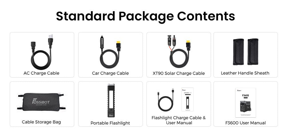 Přenosná elektrárna FOSSiBOT F3600, solární generátor LiFePO4 3840 Wh, výstupní výkon 3300 W AC, maximální solární nabíjení 2000 W, plné nabití za 1,8 hodiny, 15 výstupních portů, LCD displej, odnímatelná svítilna, 3W LED světlo, s kolečky