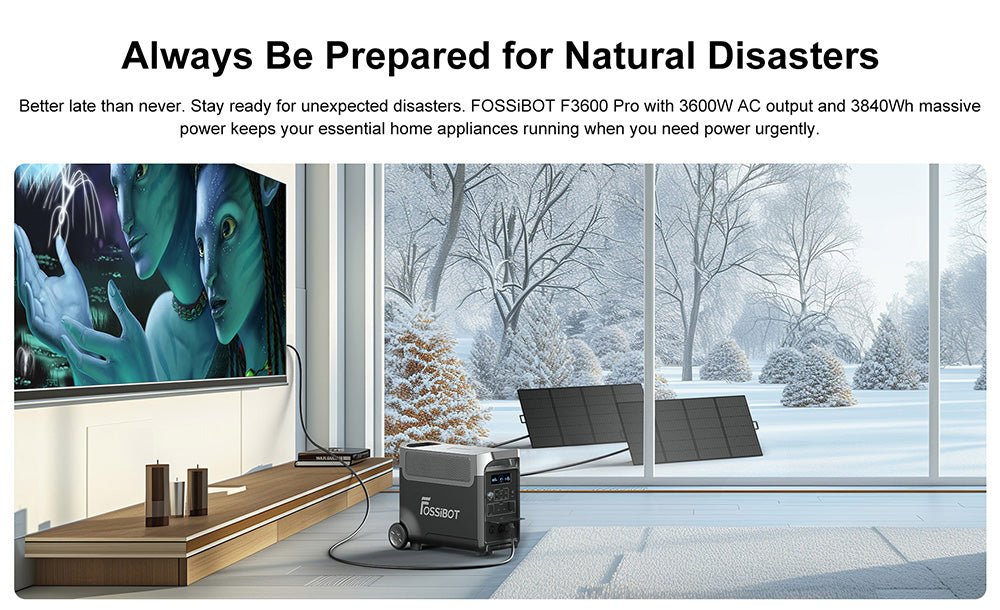 Přenosná elektrárna FOSSiBOT F3600 Pro, 2 bateriové bloky s možností rozšíření kapacity, lithiová baterie 3840 Wh, vysoký střídavý výkon 3600 W, maximální solární nabíjení 2000 W, plné nabití 1,5 hodiny, 13 výstupních portů, LED svítilna, 5 rychlostí nabíjení