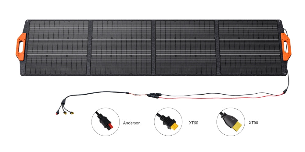 FOSSiBOT SP200 18V 200W skládací solární panel, 23,4% vysoká účinnost monokrystalických solárních článků, pro elektrárnu MPPT skládací solární nabíječka s nastavitelným stojanem, vodotěsný IP67, pro venkovní kempování a obytné vozy, offline systém, se standardním konektorem MC4