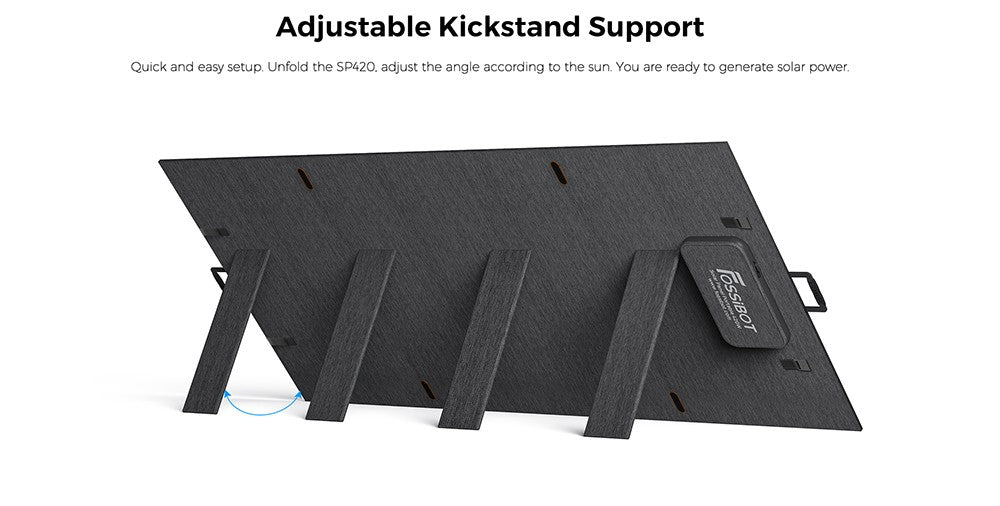 Přenosný broditelný solární panel FOSSiBOT SP420 420W, účinnost konverze 23,4 %, vodotěsný IP67