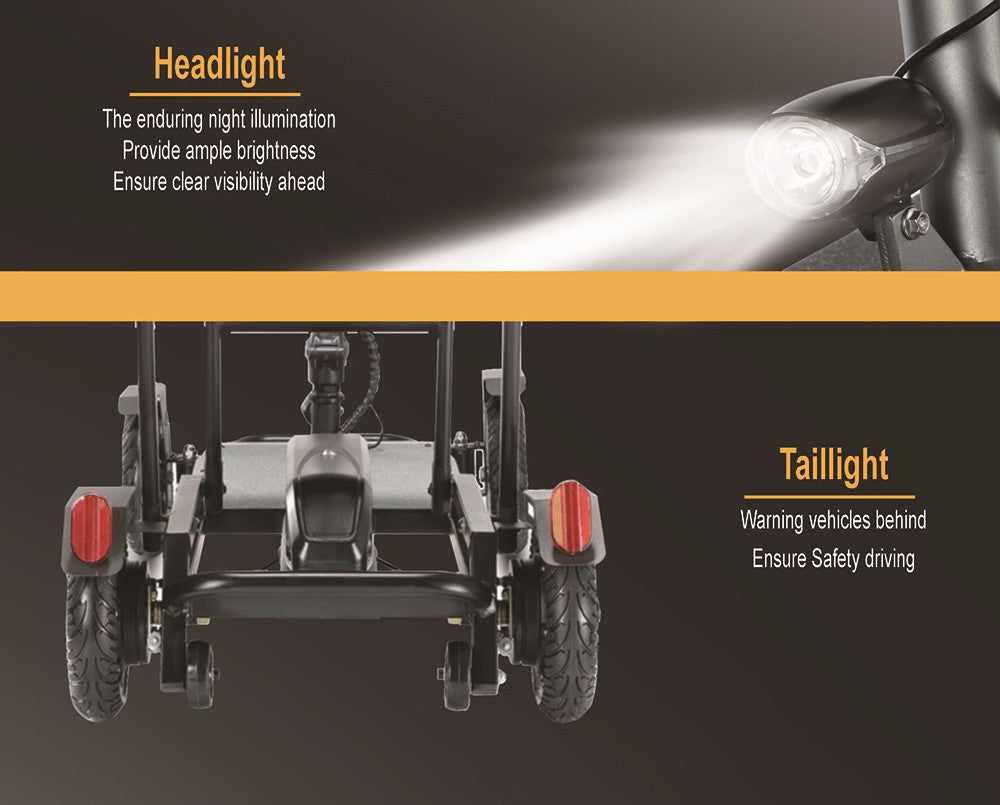 Freejoyer F7 Pro čtyřkolová elektrická koloběžka se sedadlem, motor 300 W, baterie 36 V 13 Ah, maximální rychlost 15 km/h, maximální dojezd 35 km - černá